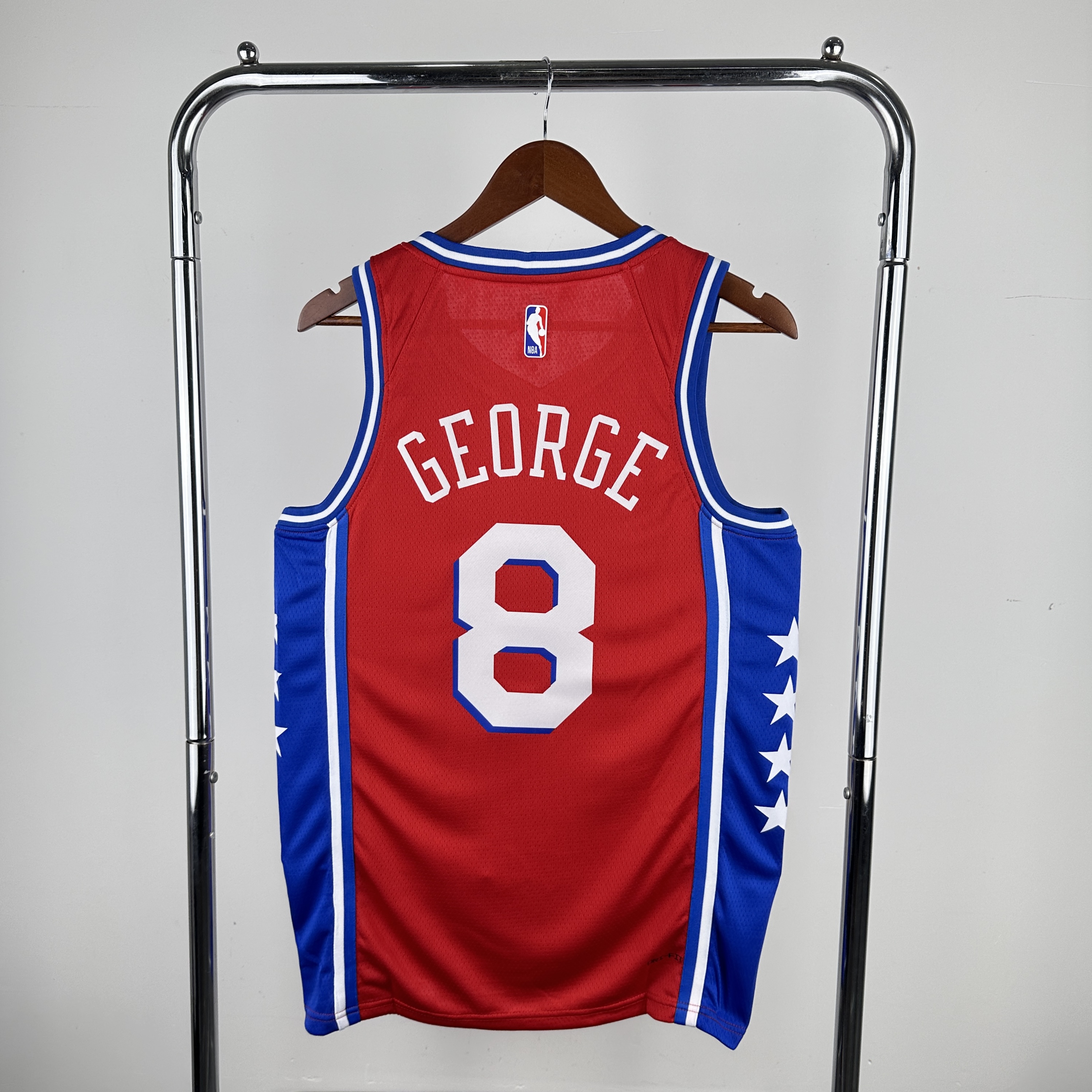 Men Philadelphia 76ers #8 George Red Seasons 2024 NBA Jersey->->NBA Jersey